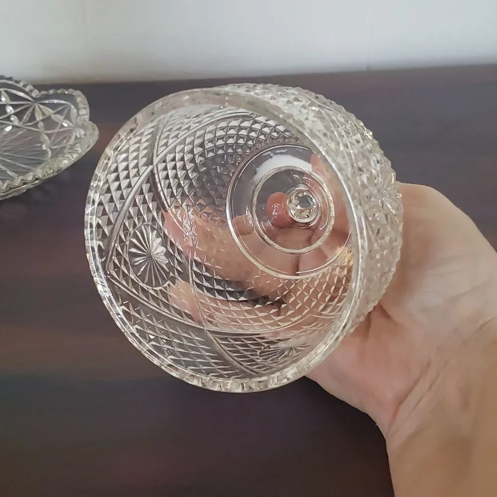 Gorgeous Vintage Avon Fostoria Crystal Covered Dome Butter Dish